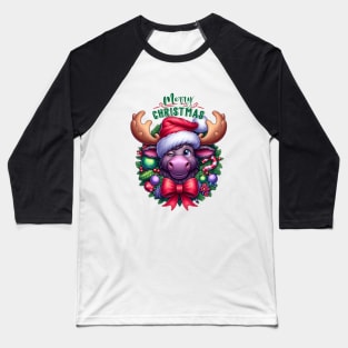 Merry Christmoose Moose Christmas 2024 Baseball T-Shirt